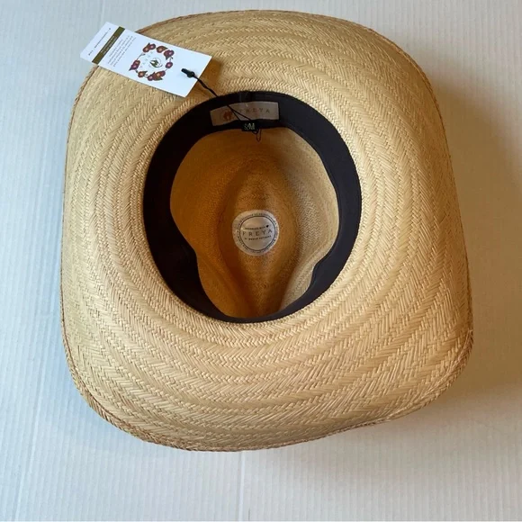 Freya S/M Women's Beige Straw Wheat Wide Brim Sun Hat 💖NWT - Picture 5 of 10